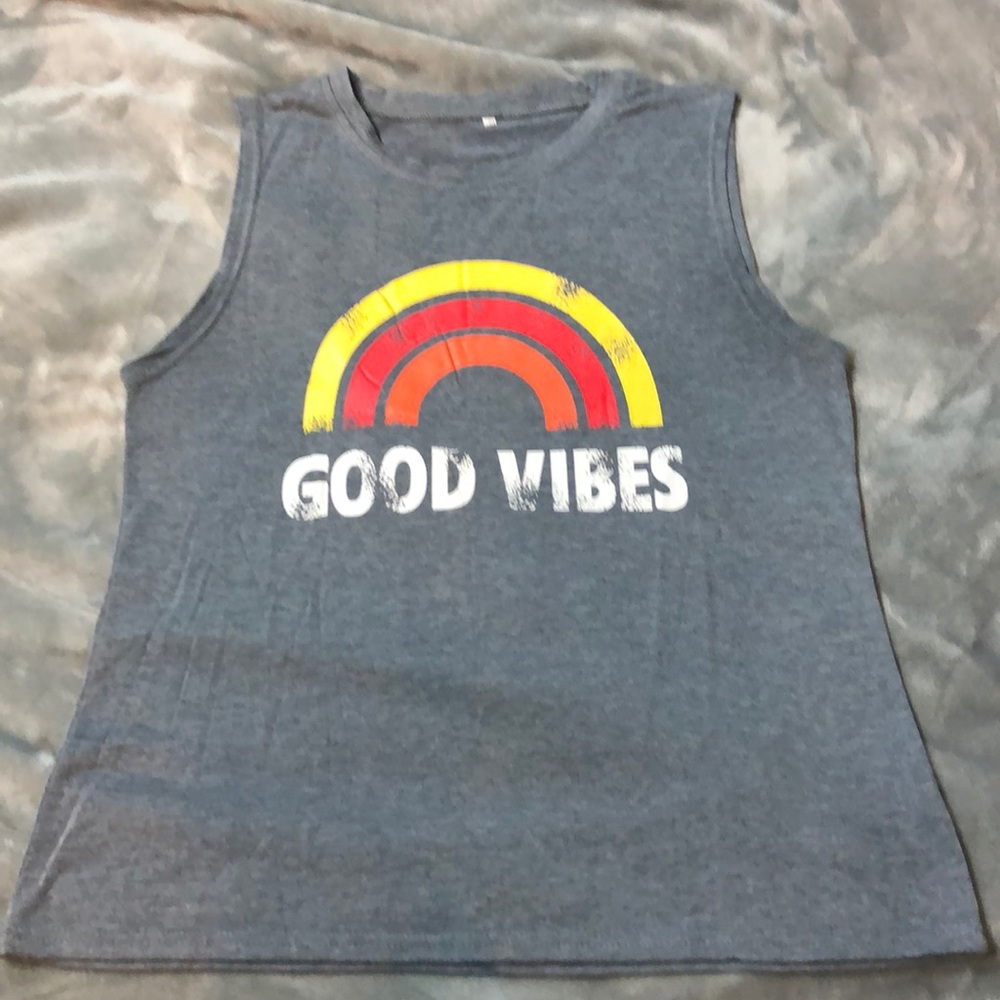 Gray Good Vibes Tank